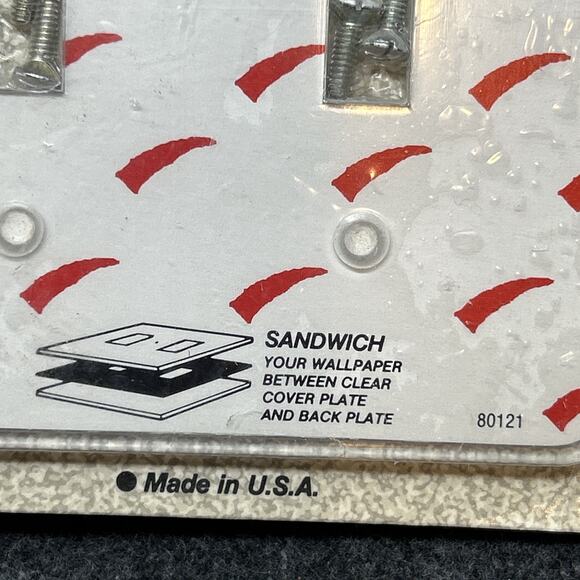 NOS Vtg 1989 InterDesign Customize It Clear Light Switch Wall Plate Wallpaper - Picture 5 of 6